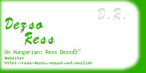 dezso ress business card